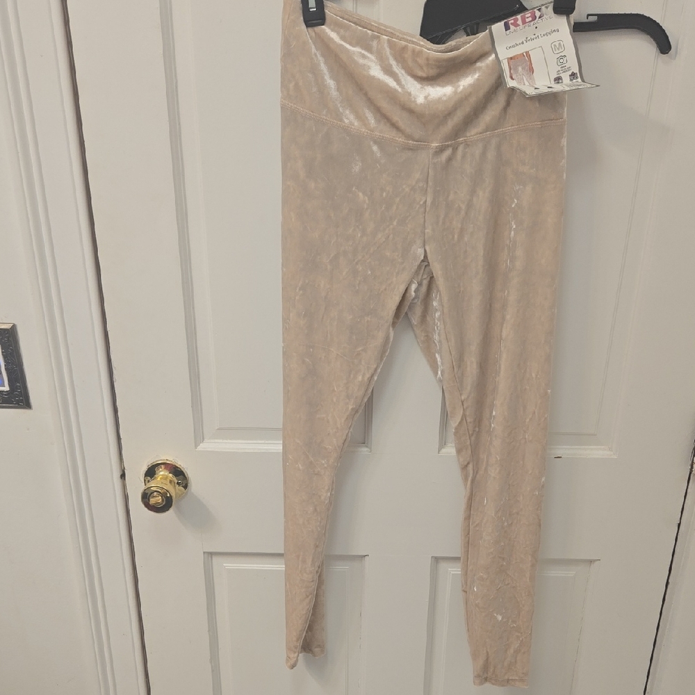Kids Tan Velvet Leggings